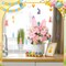 Spring Easter Table Centerpiece – Artificial Flower Bunny Ear with Vase, 13.8 x 5.1 Inches, Pink Plush Rabbit Decor for Dining Room, Home & Office